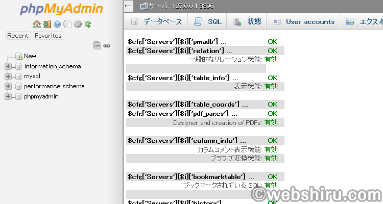 全ての項目が「OK」になっている